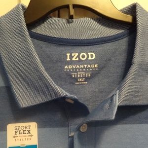 NWT Izod Men's S/S Blue Polo Size 3XLT
